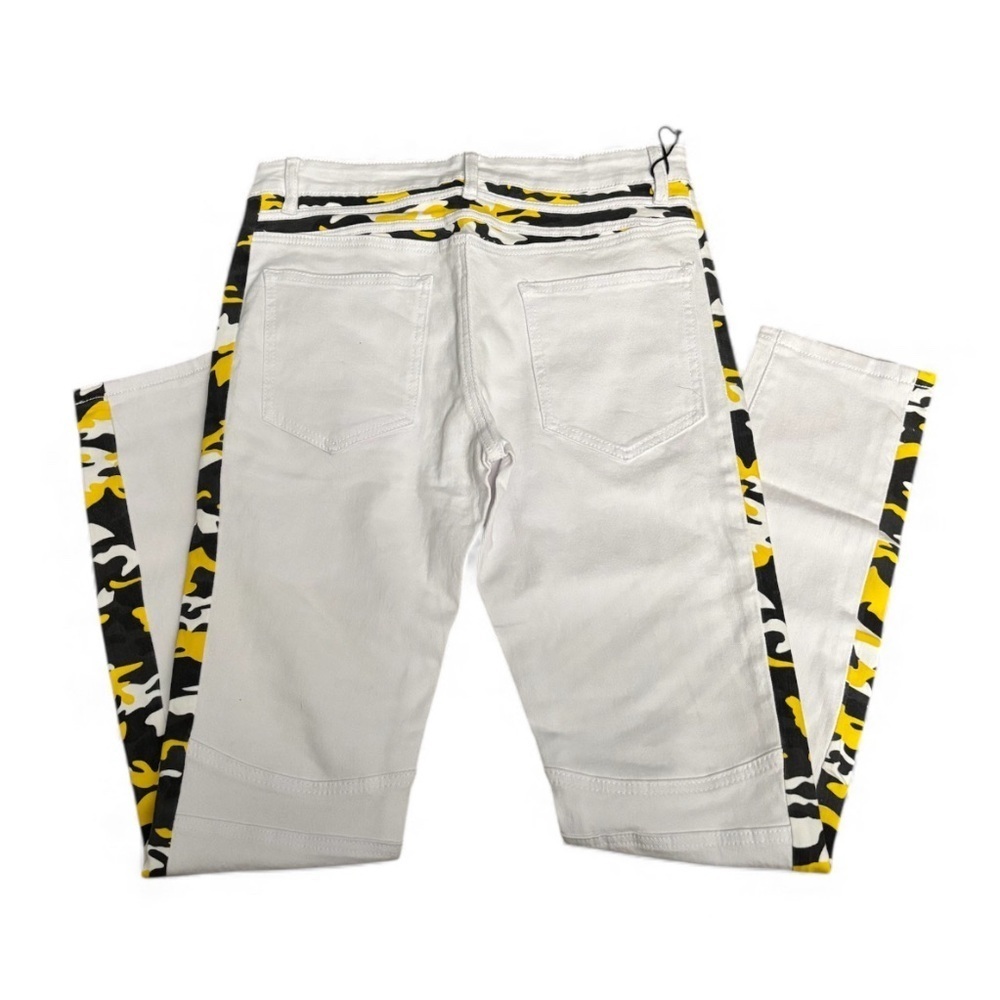 Stylish White Camo Accent Men's Skinny Jeans - Picture 2 of 6